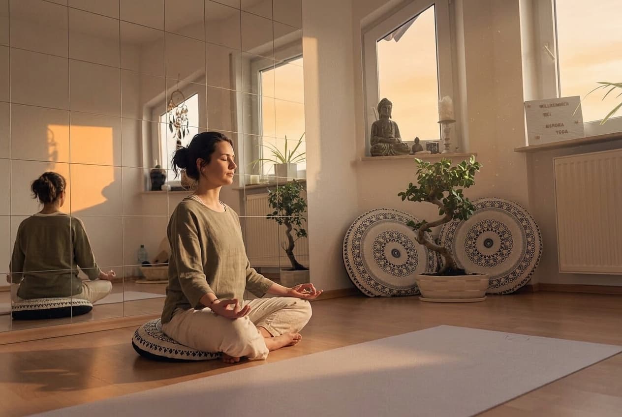 Geführte Meditation in der Gruppe bei Aurora Yoga im Zürcher Seefeld